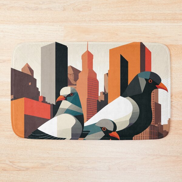 Item preview, New York landscape with pigeons on the roofs fine art for home decoration. designed and sold by paulo silveira.