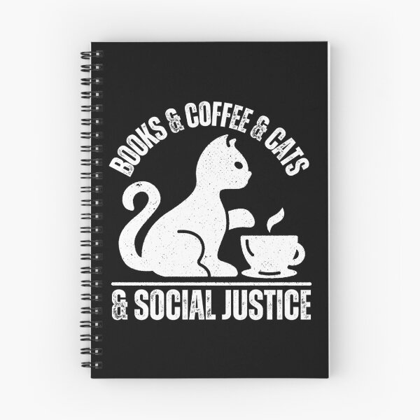 Item preview, Libros, café, gatos y justicia social: minimalista angustiado designed and sold by EvergreenWhimsy.
