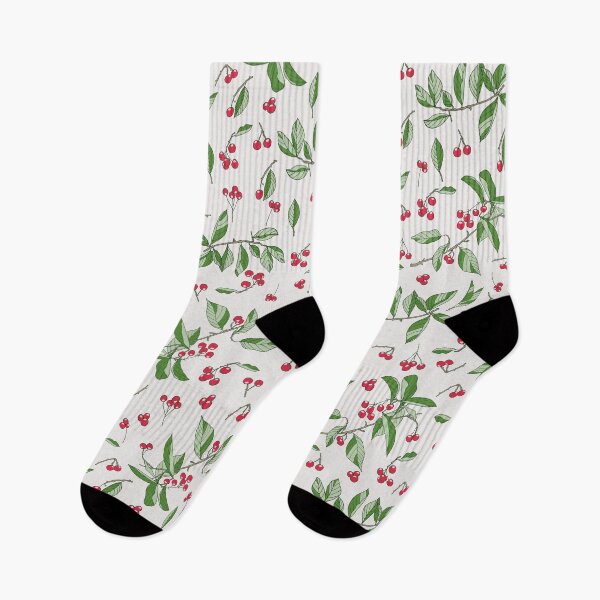 Item preview, Red cherry and green leaves. designed and sold by Lenamakina.