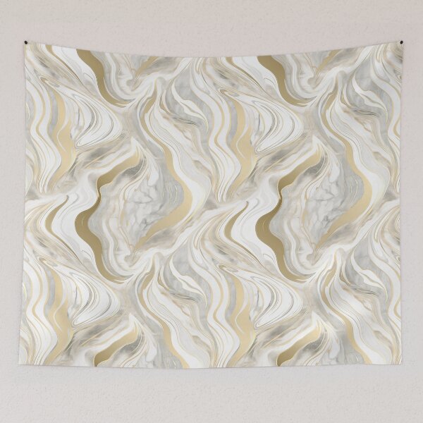 Item preview, Golden Marble Painted 4 - Elegant White and Gold Marbling - Handcrafted Home Decor Accent designed and sold by Shadi Rosenow.