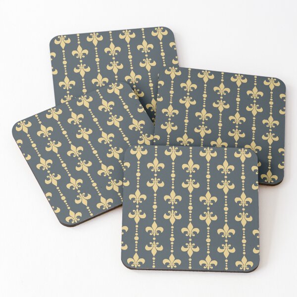 Item preview, Fleur De Lis pattern with dots - dark blue designed and sold by BattaAnastasia.