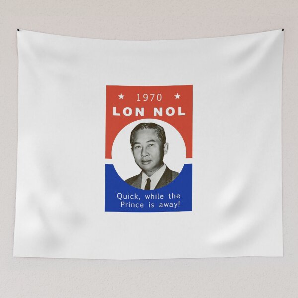 Item preview, Lon Nol 1970 Phnom Penh Cambodia Campaign Poster Against Sihanouk before Khmer Rouge designed and sold by RetroBasketball.