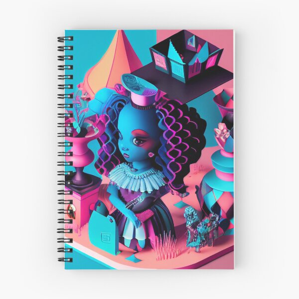 Item preview, Cyberpunk Black Girl in Pink Blue Land designed and sold by dcwildfinds.