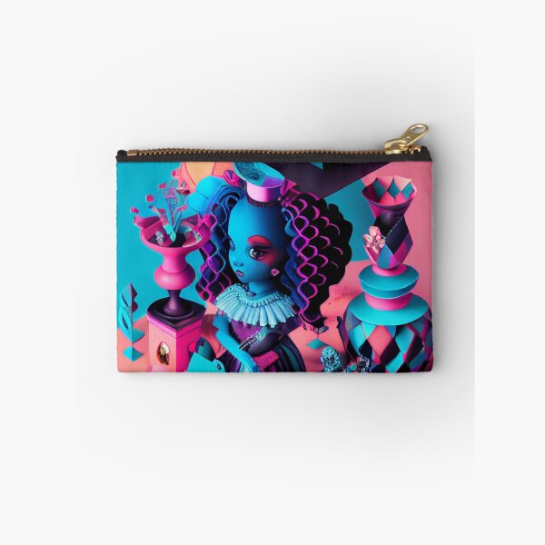 Item preview, Cyberpunk Black Girl in Pink Blue Land designed and sold by dcwildfinds.