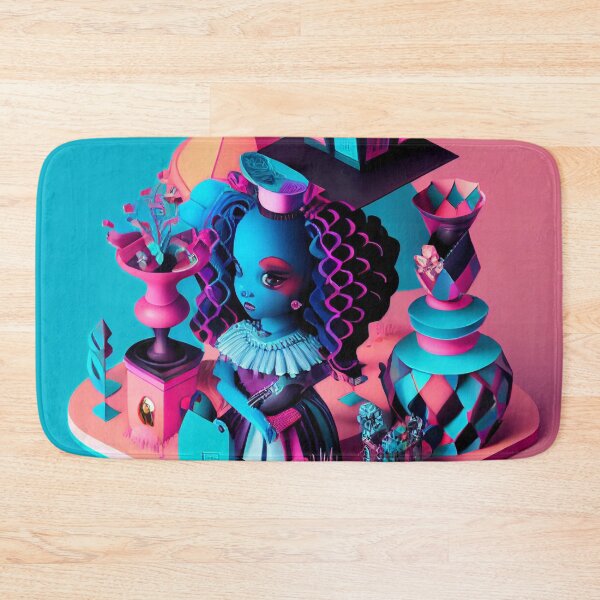 Item preview, Cyberpunk Black Girl in Pink Blue Land designed and sold by dcwildfinds.