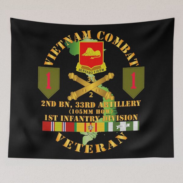 Item preview, Army - Vietnam Combat Vet - 2nd Bn 33rd Artillery - 1st Inf Div SSI designed and sold by Military Insignia Products.