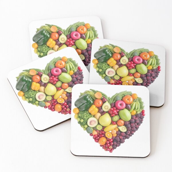 Artikelvorschau, A colorful mix of detox fruits and vegetables arranged in the shape of a heart 2 entworfen und verkauft von jetaiart.