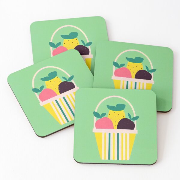 Item preview, Minimalist Fruit Basket Colorful Display Retro Poster designed and sold by PinkNomad.