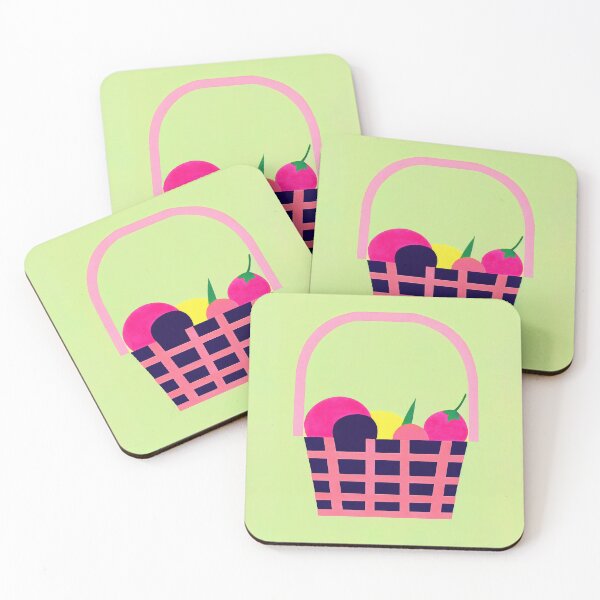 Item preview, Minimalist Fruit Basket Fresh Harvest Retro Poster designed and sold by PinkNomad.