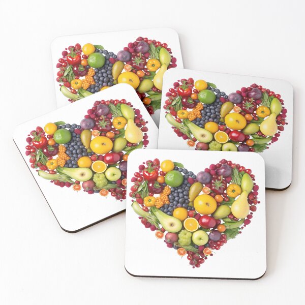 Artikelvorschau, A colorful mix of detox fruits and vegetables arranged in the shape of a heart 3 entworfen und verkauft von jetaiart.