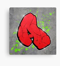 A - Red graffiti letter Canvas Print