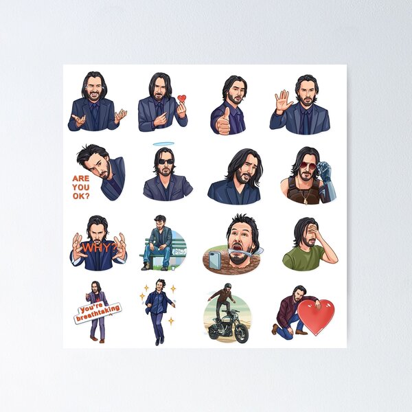 Artikel-Vorschau von Autocollant-Packung von Keanu Reeves, designt und verkauft von 1001-STICKERS.