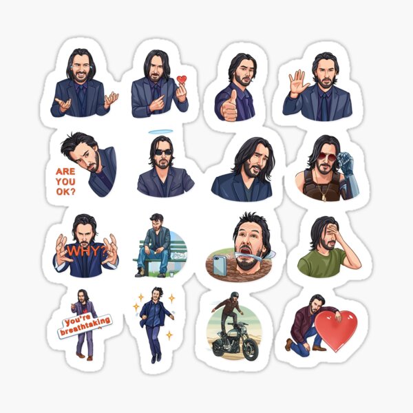 Artikel-Vorschau von Autocollant-Packung von Keanu Reeves, designt und verkauft von 1001-STICKERS.