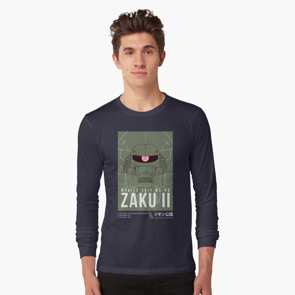 モビルスーツ Tシャツ MS-06F ZAKU II Zeon MS-06 ZAKU II Pilot Mobile Suit Gundam Anime Graphic
