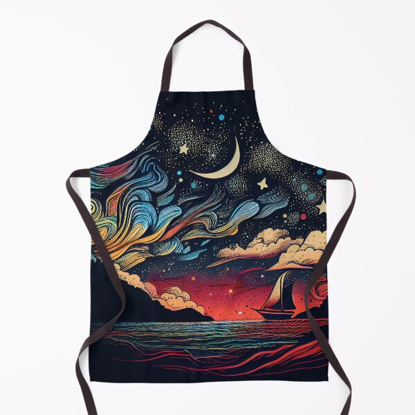 Aperçu de l'œuvre Starry Night By The Ocean : Sailboat créée et vendue par MTJ-Mushrooms.