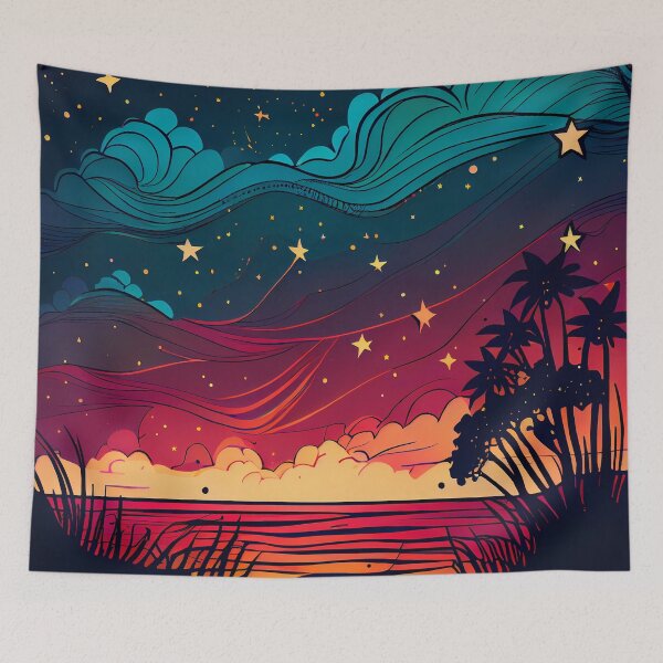Item preview, Starry Night By The Ocean designed and sold by MTJ-Mushrooms.