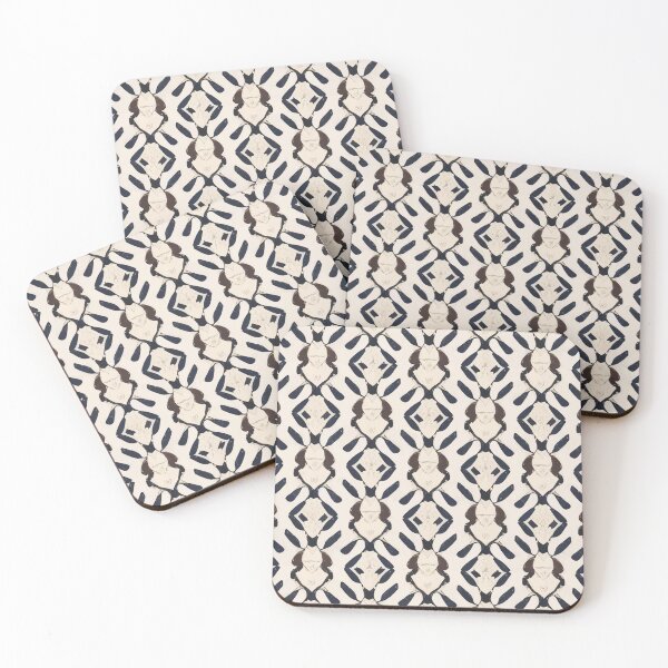 Item preview, Retro Tile Pattern Milky White with Dark Blue and Brown designed and sold by RetroTile.