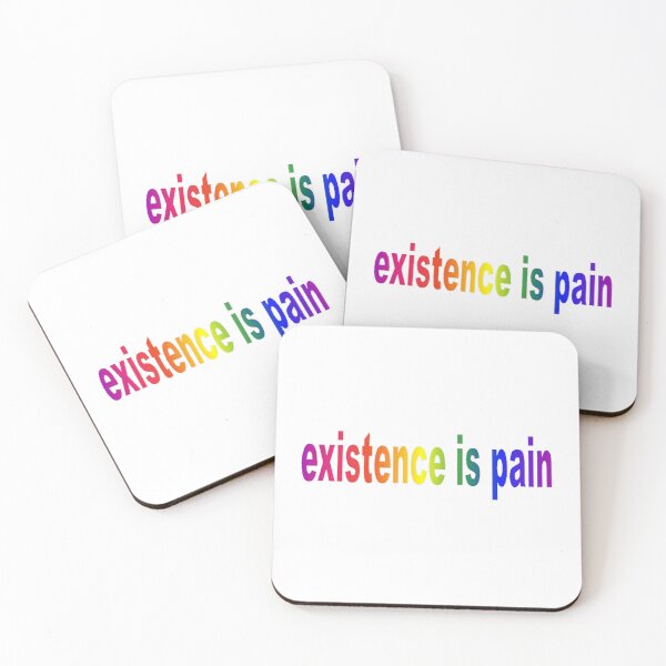 Item preview, existence is pain - rainbow word art designed and sold by catdiasart.