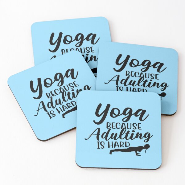 Item preview, Yoga Saying Because Adulting is Hard Motivational Quote designed and sold by SoccaTamam.