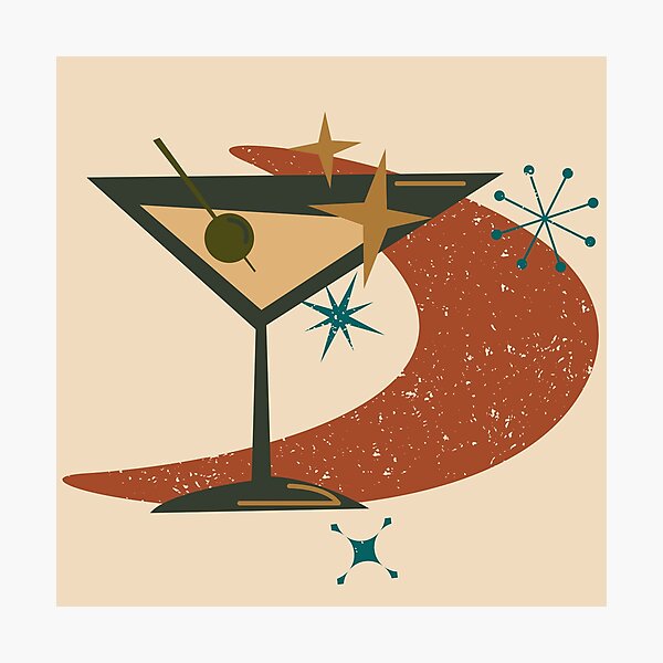 Item preview, Martini cocktail vintage distressed retro custom tshirt and apparel design designed and sold by EmpiredesignCA.