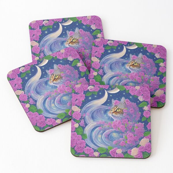 Item preview, a cat with flowers designed and sold by sunny-meow-meow.