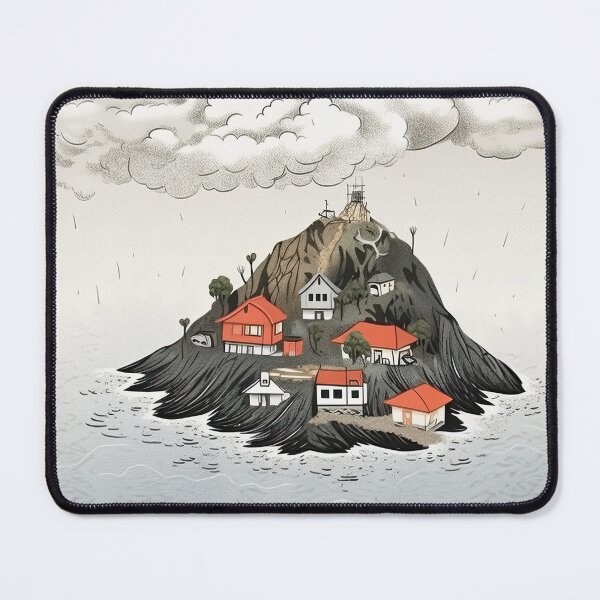 Item preview, Solitude at Sea: A Lonely Island in Ukiyoe Minimalist Drawing designed and sold by Michael Bollin.