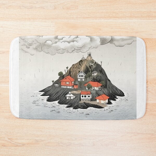 Item preview, Solitude at Sea: A Lonely Island in Ukiyoe Minimalist Drawing designed and sold by Michael Bollin.