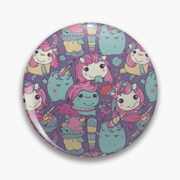 Aperçu de l'œuvre Kawaii Unicorn - Cute Unicorn Pattern créée et vendue par Reimagining Images.