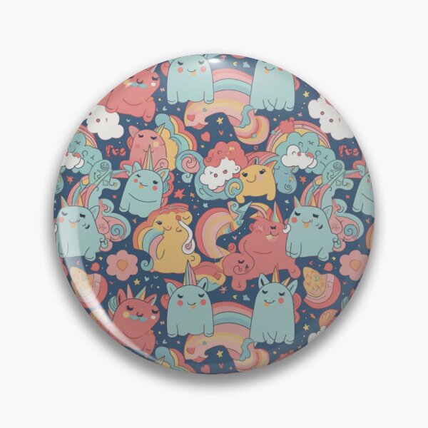 Aperçu de l'œuvre Kawaii Unicorn - Cute Unicorn Pattern créée et vendue par Reimagining Images.