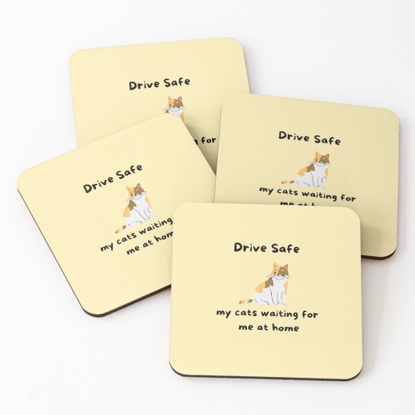 Item preview, Yellow " Drive Safe my cats waiting for me at home" designed and sold by Peytonpbarber.