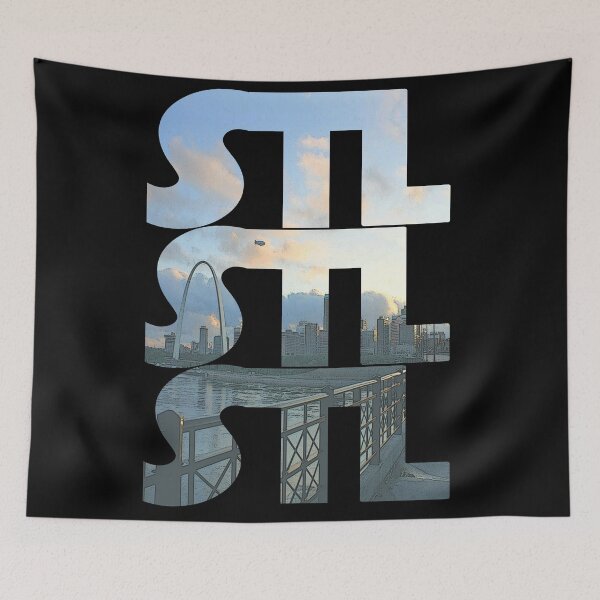 Item preview, Saint Louis, Missouri STL Dawn Cityscape Repeating Pattern designed and sold by CrabbyLobster.