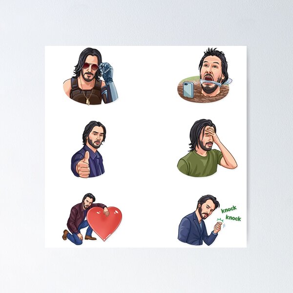 Artikel-Vorschau von Keanu Autocollant-Packung, designt und verkauft von 1001-STICKERS.