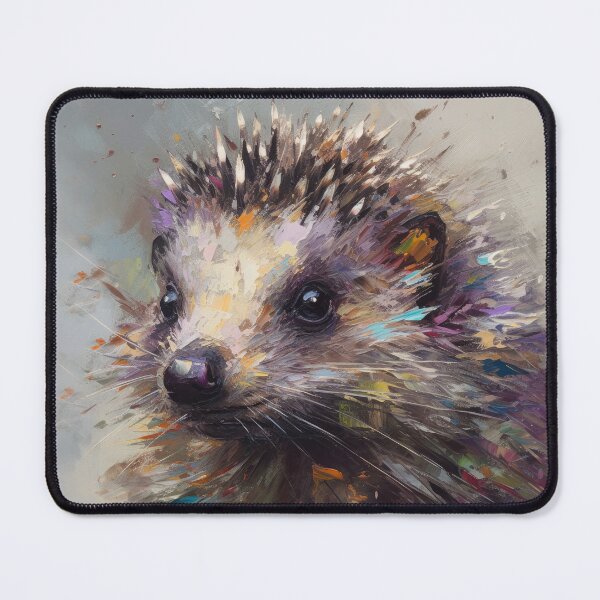 Artikelvorschau, Igel-Kunst, gedruckte Tiermalerei im Palettenmesser-Stil für Wohnzimmer- oder Schlafzimmer-Wanddekoration, abstrakte Tierkunst entworfen und verkauft von VinceVanSloth.