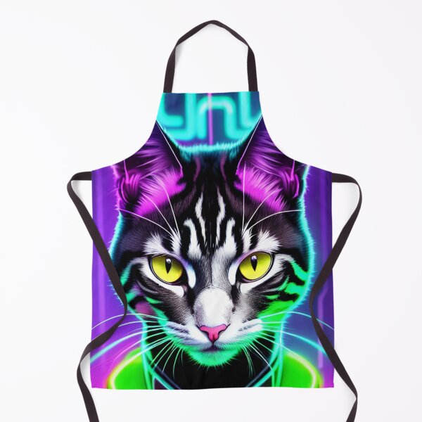 Item preview, Cool Colorful Futuristic Cyber Cat Neon Ai Art designed and sold by CyberArtWorld.