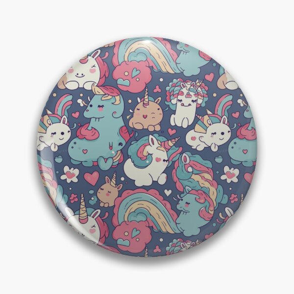 Aperçu de l'œuvre Kawaii Unicorn - Cute Unicorn Pattern créée et vendue par Reimagining Images.