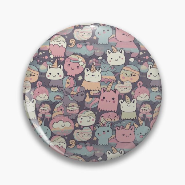 Aperçu de l'œuvre Kawaii Unicorn - Cute Unicorn Pattern créée et vendue par Reimagining Images.