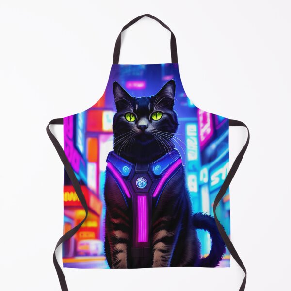 Item preview, Colorful Futuristic Cyber Cat Neon Ai Art Cyberpunk Design designed and sold by CyberArtWorld.