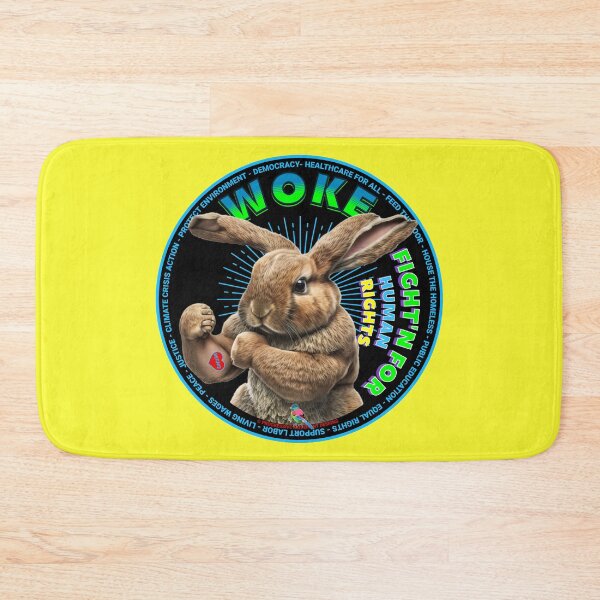 Item preview, PMD00746 Progressive Movement Designs Woke Bunny Rabbit funny design shows you are woke and support progressive policy goals for progressive Democrats Independents and Bernie Sanders supporters designed and sold by ProgressiveLeft.