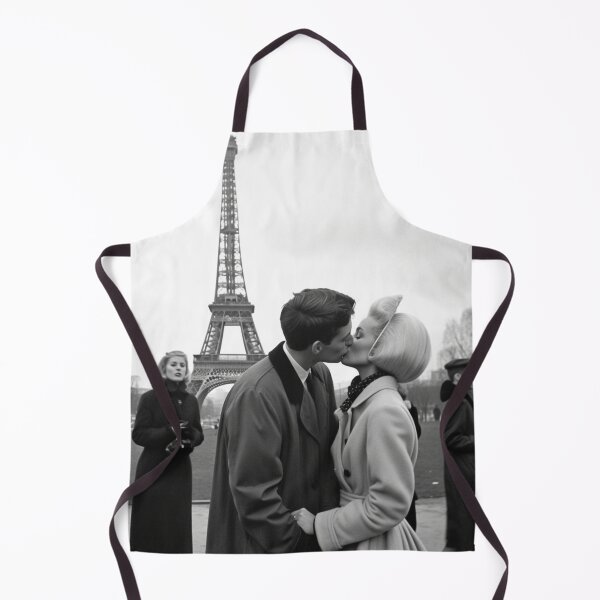 Item preview, Eiffel tower kissing 1960's black and white designed and sold by OnlyShowers.