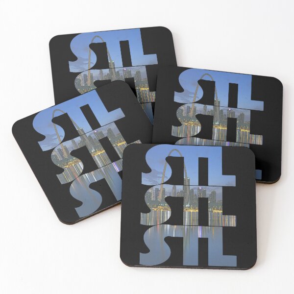 Item preview, Saint Louis, Missouri STL Night Cityscape Repeating Pattern designed and sold by CrabbyLobster.