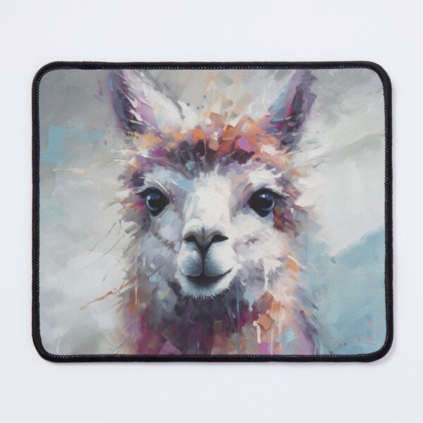 Item preview, Abstract Alpaca Impasto Art, Purple and Grey Palette Knife Style, Printed Animal Painting for Livingroom Wall Décor, Animal Art designed and sold by VinceVanSloth.