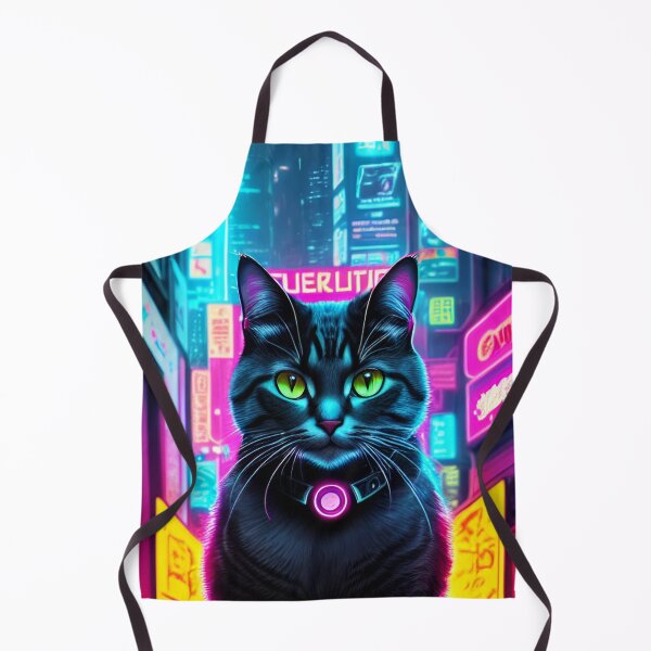 Item preview, Cyberpunk Aesthetic Cyber Neon Cat designed and sold by CyberArtWorld.