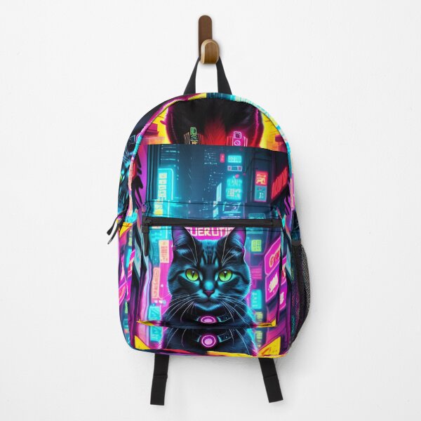 Item preview, Cyberpunk Aesthetic Cyber Neon Cat designed and sold by CyberArtWorld.