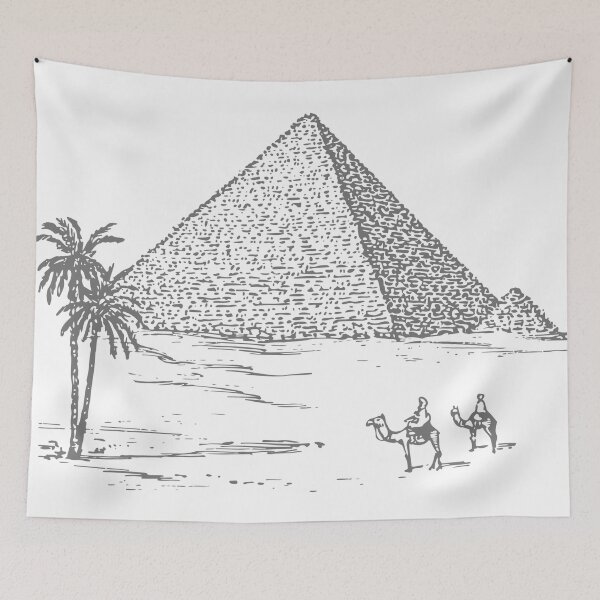 Item preview, Pyramids on desert with palmtree and camels designed and sold by smitke.