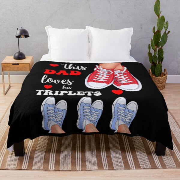 Item preview, This Dad Loves His Triplets Three Boys Sneakers Happy Family designed and sold by MimsTees.