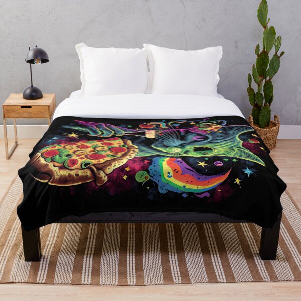 Artikelvorschau, Psychedelische Alien-Katzenpizza im Weltraum entworfen und verkauft von MindWave THC.