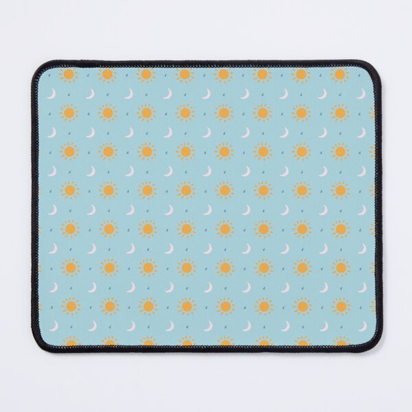 Item preview, Blue and orange cute sky pattern on a blue background designed and sold by Elodie-Motifs.