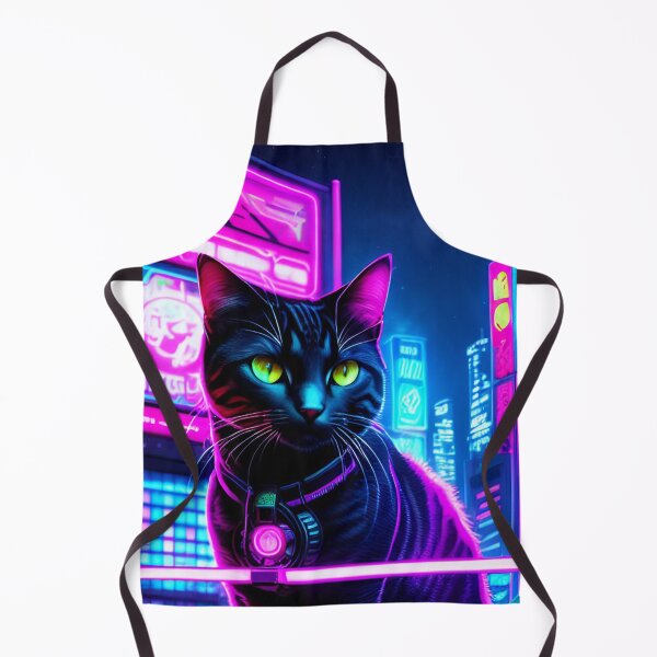 Item preview, Cyberpunk neon cat #1 designed and sold by CyberArtWorld.