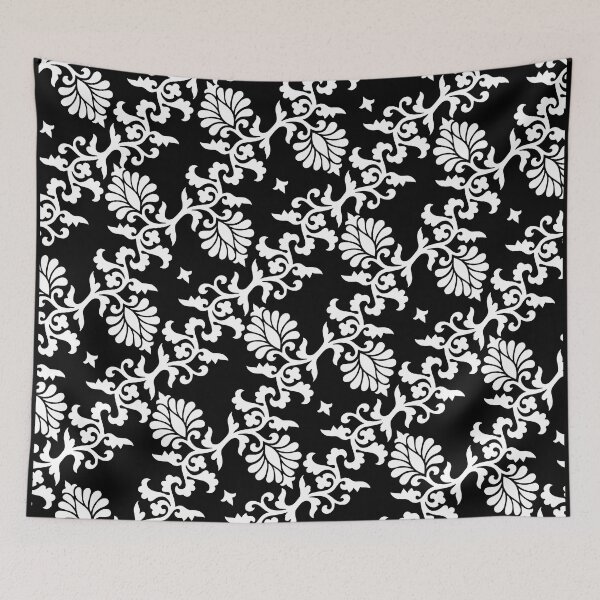 Item preview, Retro floral pattern. Black and white designed and sold by i-cottagedesign.