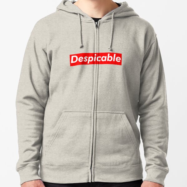Despicable Sticker Zipped Hoodie